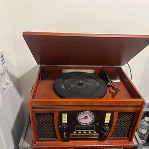 Vintage Style Wooden Record Player